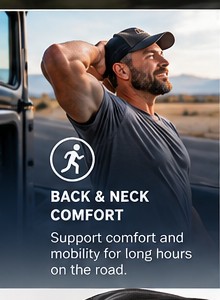 Driver stretching back and neck